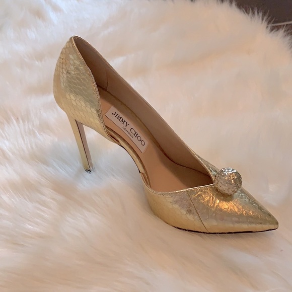 靴 Jimmy choo Sadira 100 gold Jimmy Choo Sadira 100 Pump in Metallic Gold Leather Golden
